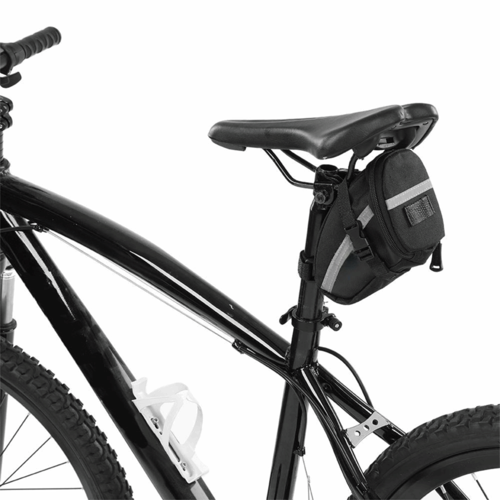 Saddle Bag Under Seat - 調節可能なストラップ付き自転車サドルバッグ、大容量、反射シール付き、シート下に取り付けられるポータブル軽量バイクシートバッグ