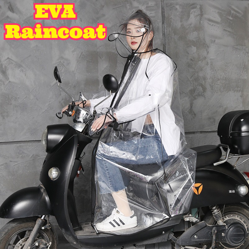 透明EVAレインポンチョ フード付き 男女兼用 防水 ロング - Cycling Commute Rain のレビューと価格