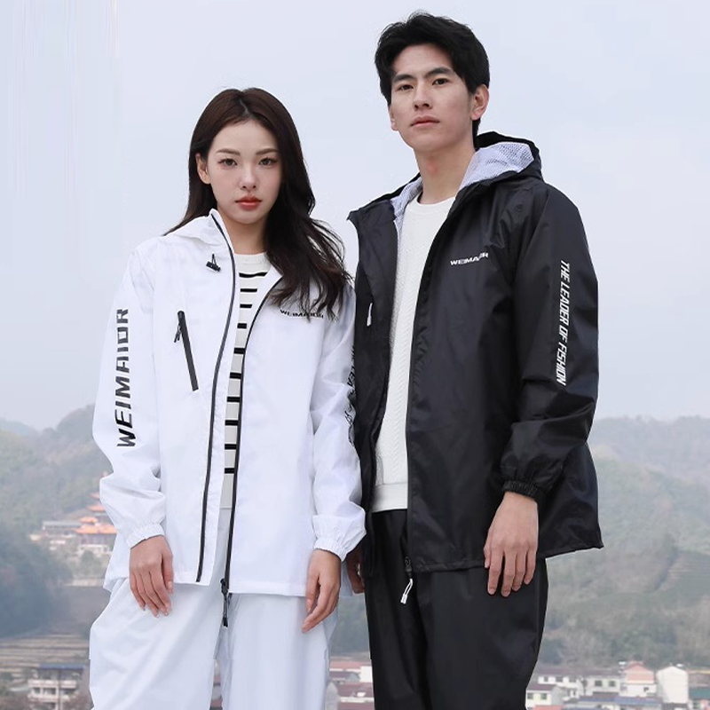 薄型レインコートセット夏防水男性と女性レインコートパンツスー - Cycling Rain Jacket Commute のレビューと価格