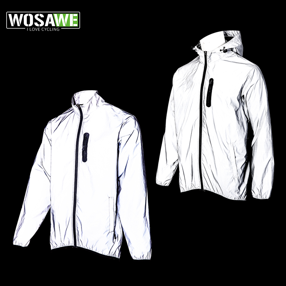 WOSAWE メンズ完全反射ジャケット屋外軽量ウインドブレー - Cycling Rain Jacket Commute のレビューと価格
