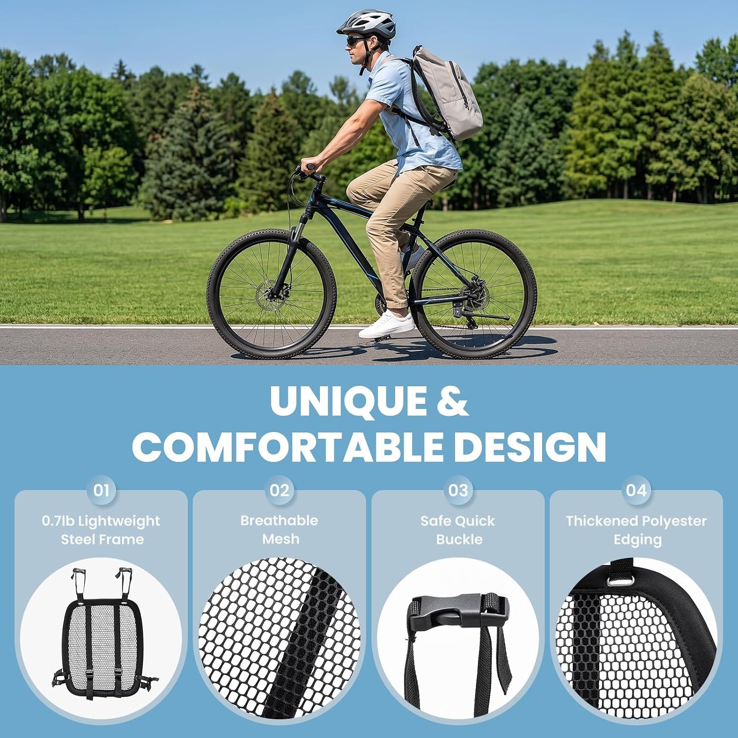 軽量通気性バックパック、スペーサーメッシュバックパックフレー - Cycling Commute Backpack のレビューと価格