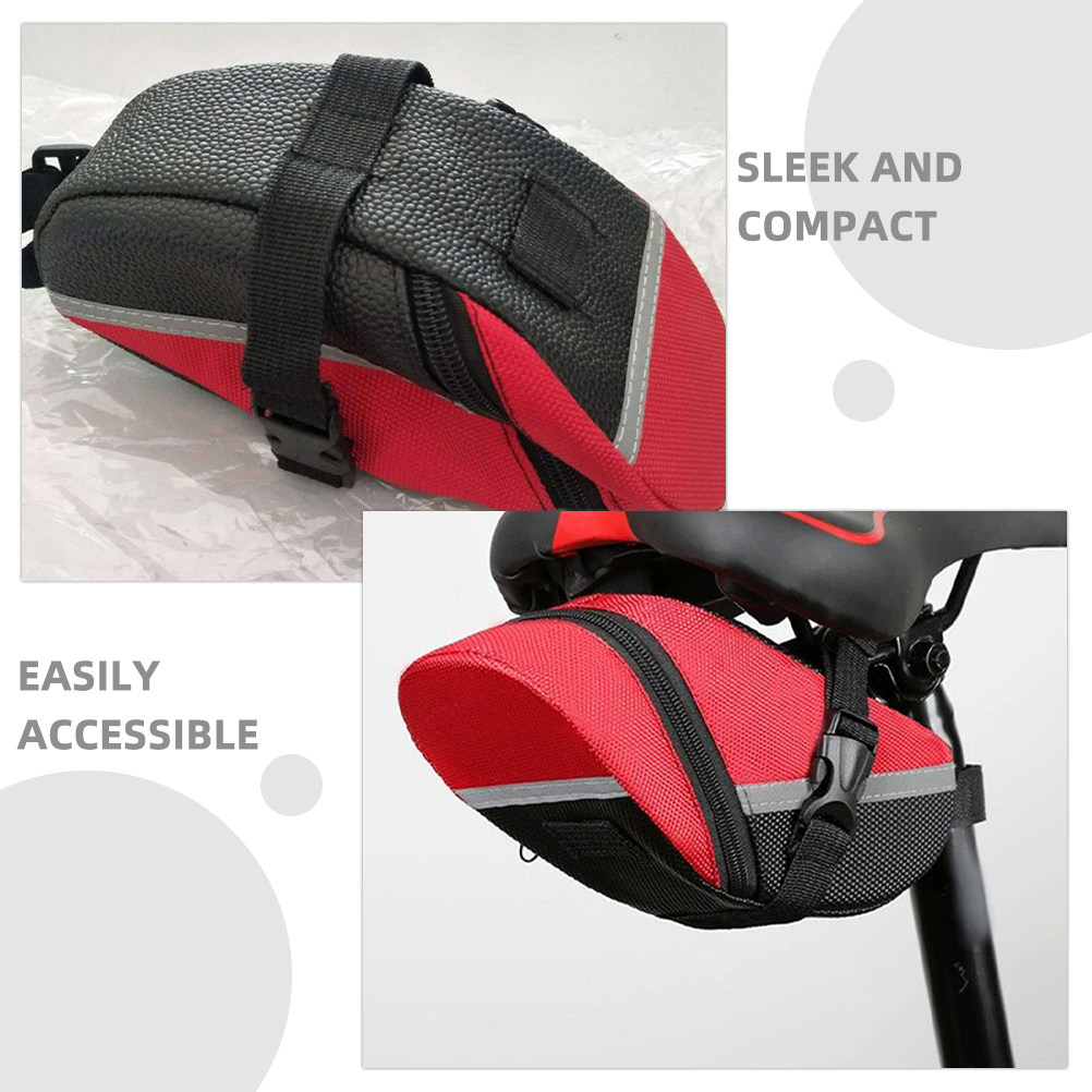 赤い防水バイクサドルバッグ、マウンテンバイク用、シート下収納 - Saddle Bag Under Seat のレビューと価格