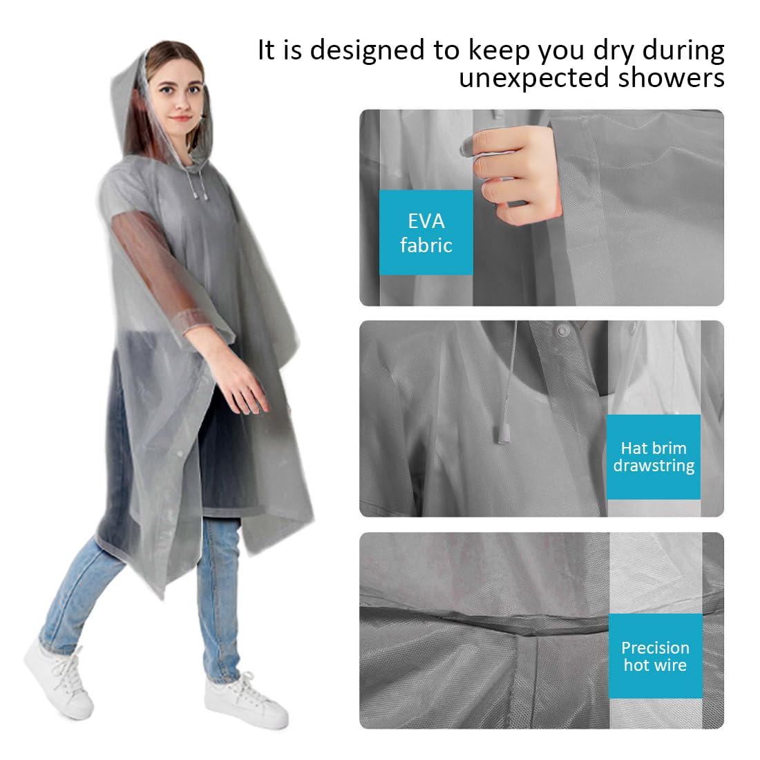 大人用防水レインコートポンチョ 厚手 防風 フルカバー レイ - Cycling Commuter Rain Gear のレビューと価格