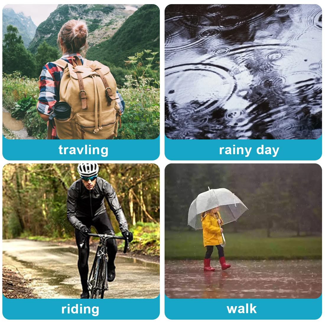 大人用防水レインコートポンチョ 厚手 防風 フルカバー レイ - Cycling Commuter Rain Gear のレビューと価格