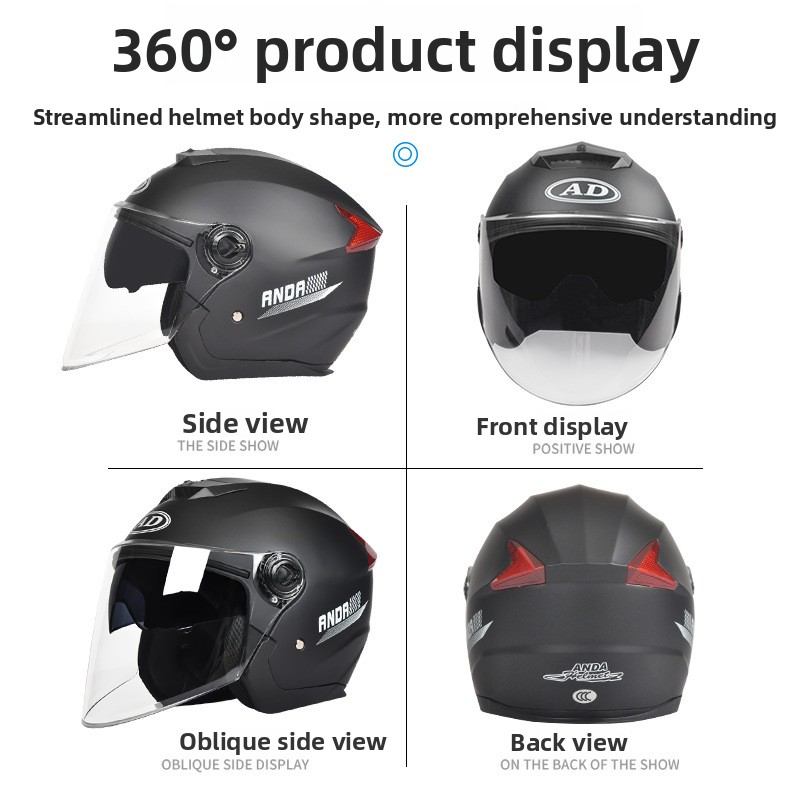 大人用ABS製バイクハーフヘルメット、デュアルクリアサンバイ - Commuting With Road Bike のレビューと価格