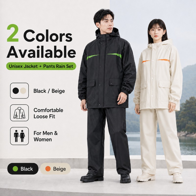 ユニセックス2ピース防水サイクリングレインスーツ – ジャケ - Cycling Rain Jacket Commute のレビューと価格