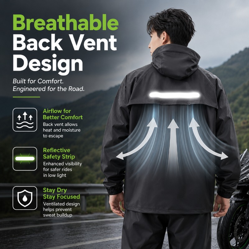 ユニセックス2ピース防水サイクリングレインスーツ – ジャケ - Cycling Rain Jacket Commute のレビューと価格