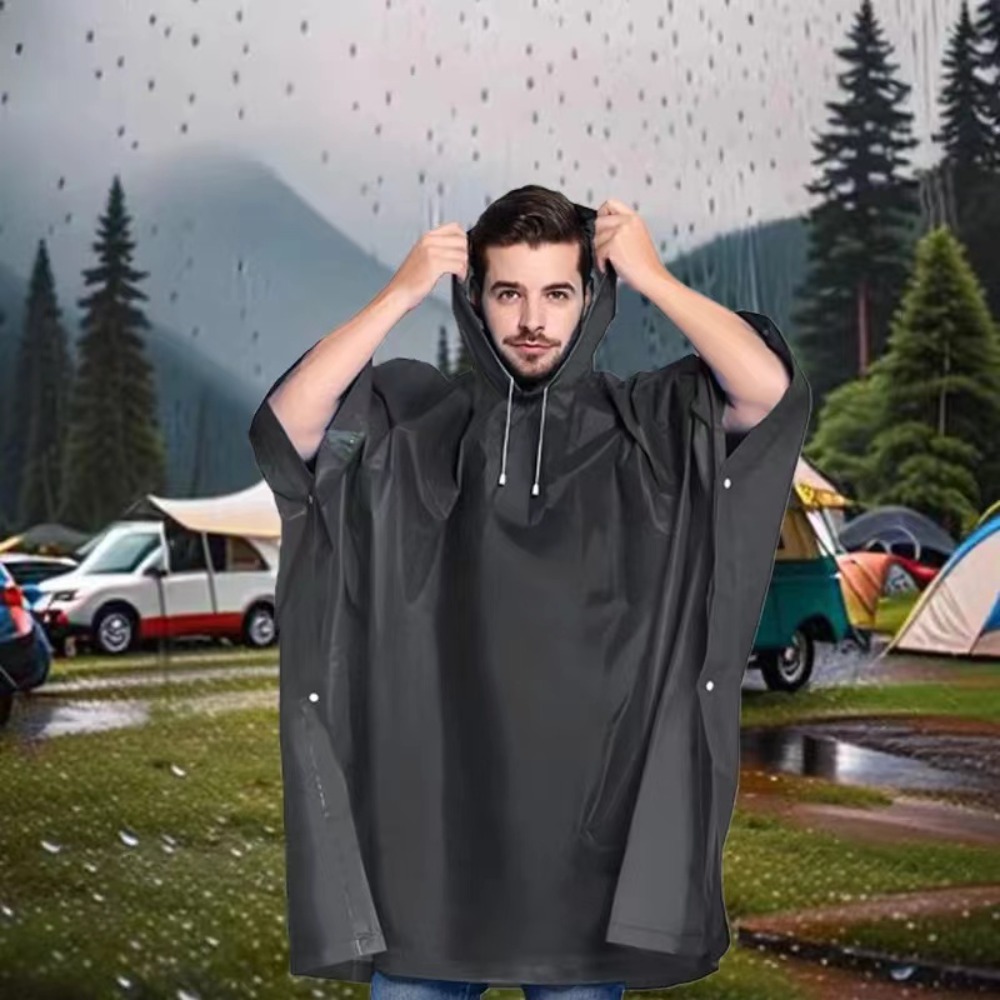 防水フード付きレインポンチョ、軽量コート、サンシェルター、ピ - Cycling Rain Jacket Commute のレビューと価格